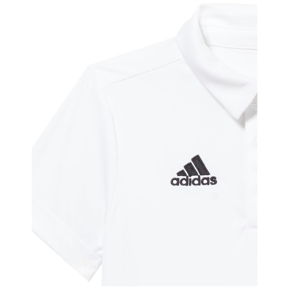 Adidas Youth Small White Entrada 22 Polo Shirt - Collar Short Sleeve Golf Boys - Picture 2 of 3